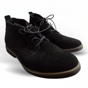 Bruno Marc Ankle Boots Suede Leather Black Lace Up Dress Shoes Chukka Men's 10
